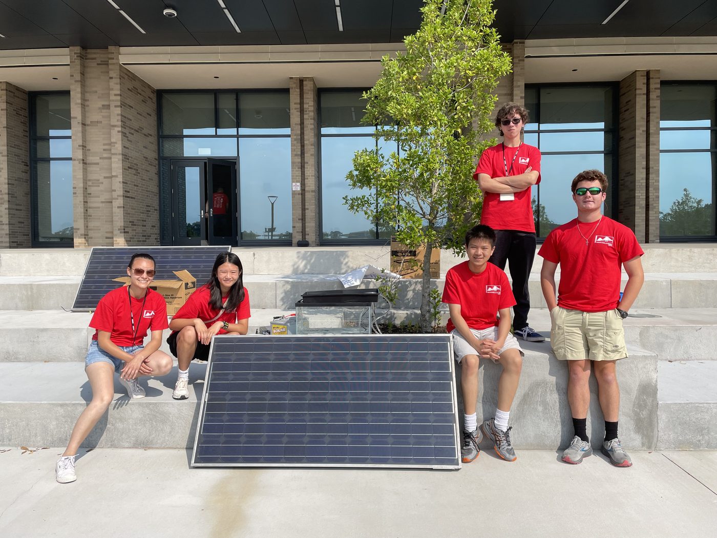 2023 SEA students working with solar panels at Georgia Southern